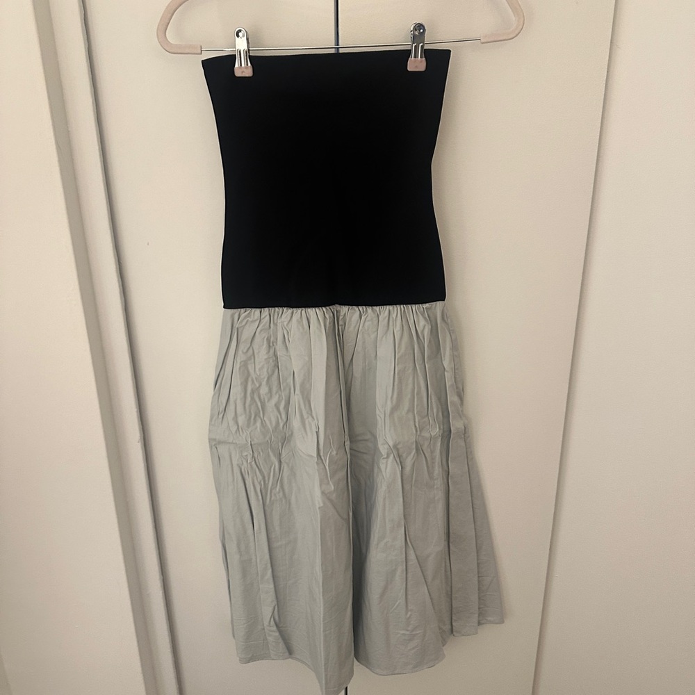 WeWoreWhat WOVEN KNIT MIX STRAPLESS DRESS